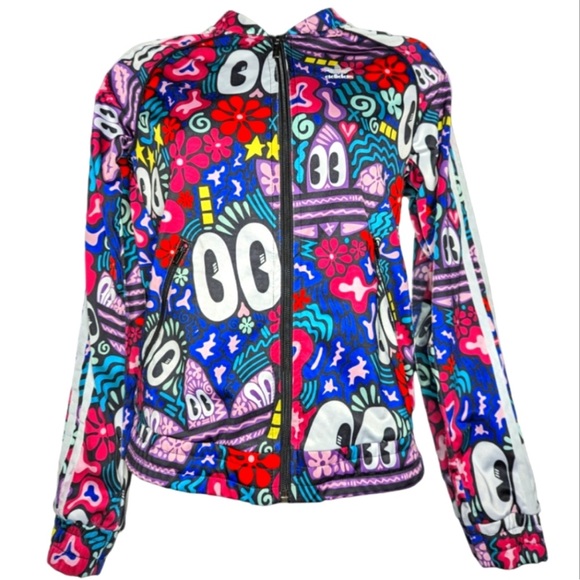 Adidas Track Top Jacket HATTIE STEWART- GOOGLY EYES Print Women Size M - Picture 2 of 11